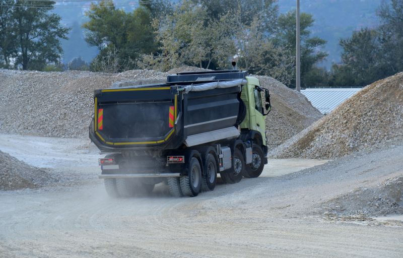 Gravel Delivery Trucks in Action
